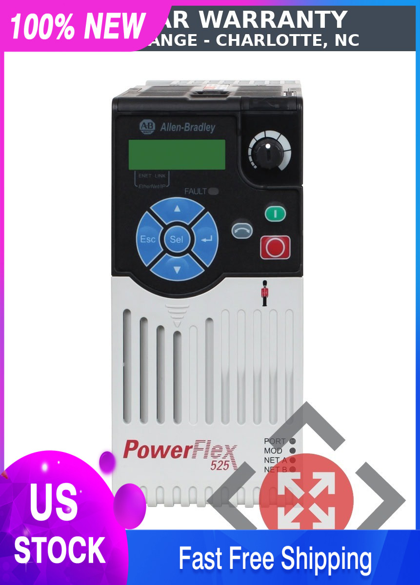 Allen-Bradley 25B-D6P0N104 PowerFlex 525 AC Drive 3 HP – 30 MONTH WARRANTY