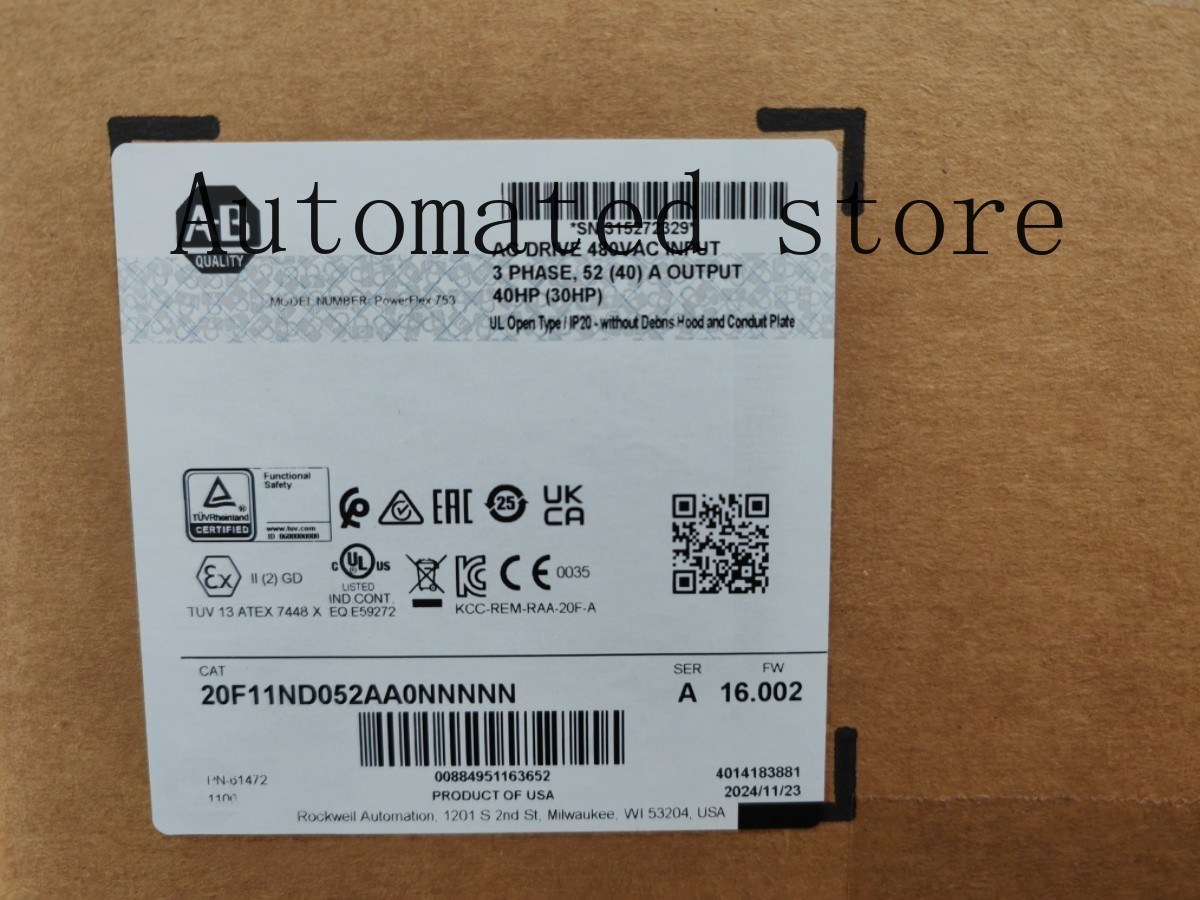 20F11ND052AA0NNNNN AB PowerFlex Air Cooled 753 AC Drive New In Box