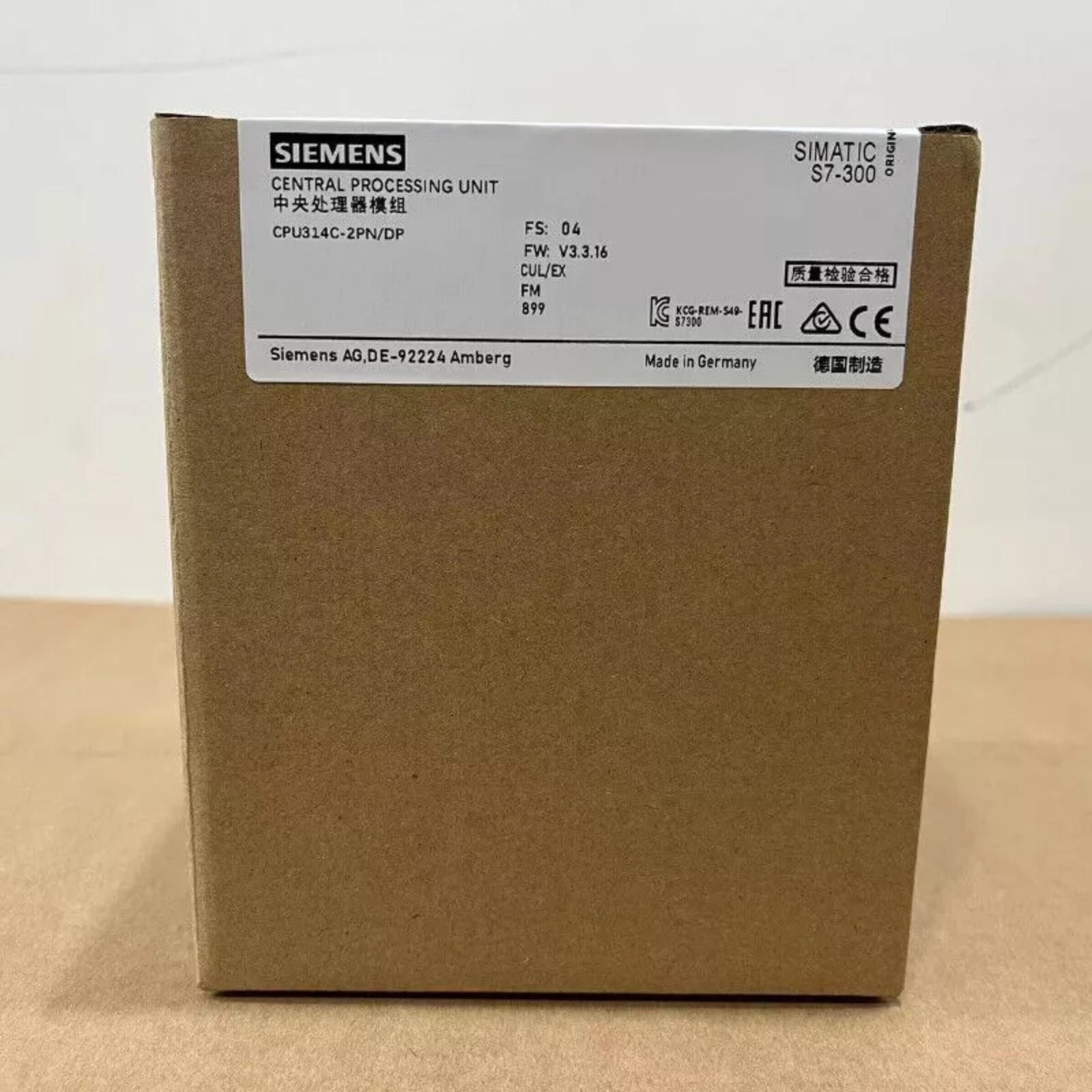 New Siemens 6ES7 315-7TJ10-0AB0 6ES7315-7TJ10-0AB0 S7-300 CPU 315T-3 PN/DP