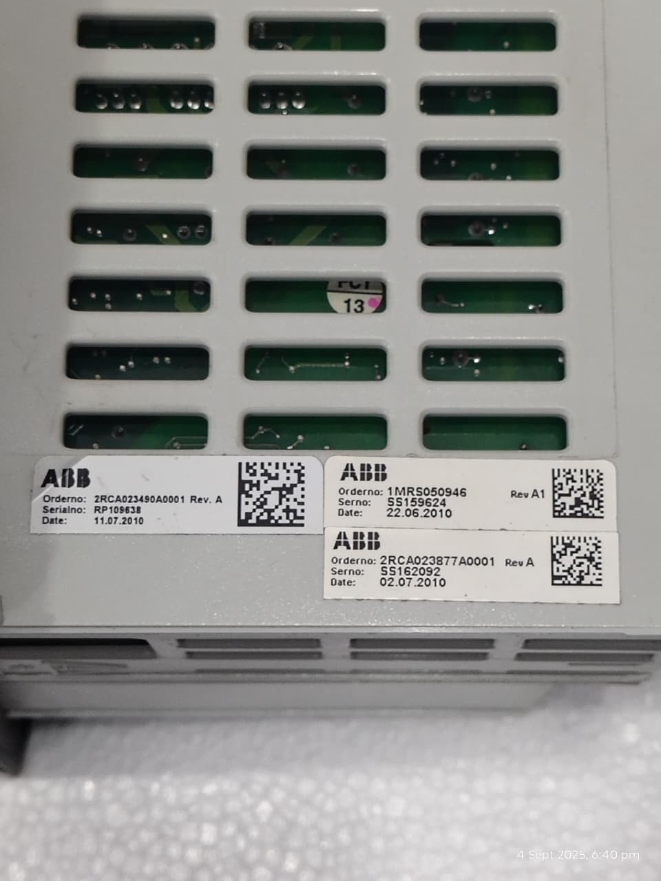 ABB REF610 RELAY / ABB REF610C11HCNR FEEDER PROTECTION RELAY/ MADE IN FINLAND