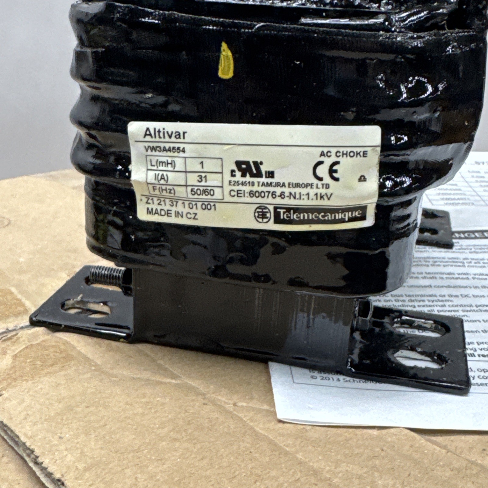 NEW Schneider Electric Altivar VW3A4554 Line Choke L NFP 1mH 31A Telemecanique