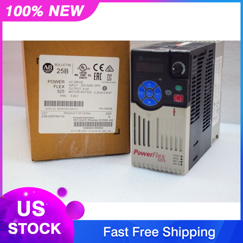 ‎️‍ NEW Factory Sealed AB 25B-D6P0N104 PowerFlex 525 AC DRIVE US Free Tax