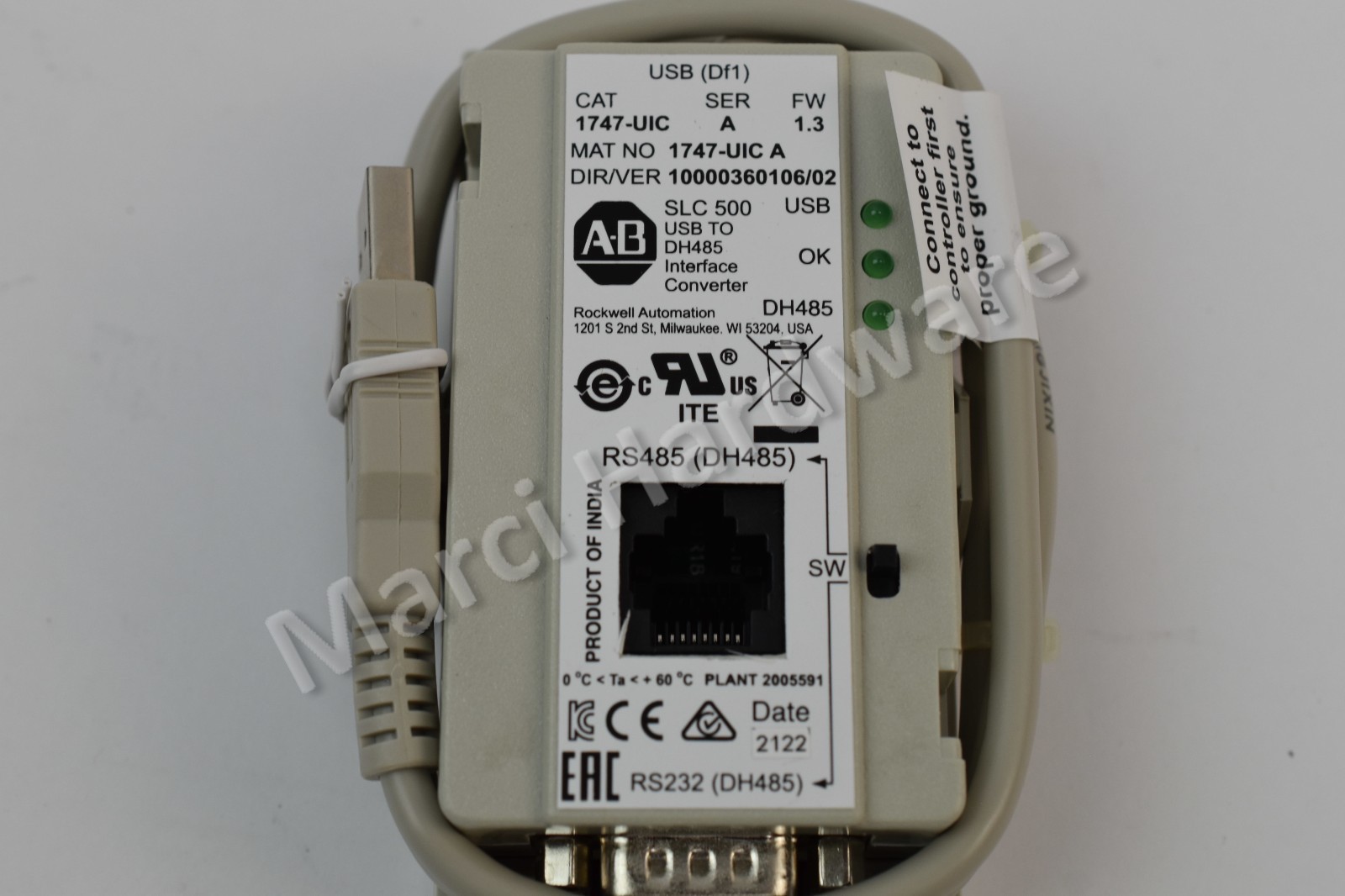 Original Box Allen Bradley 1747-UIC /A USB to DH-485/RS-232 Interface Converter