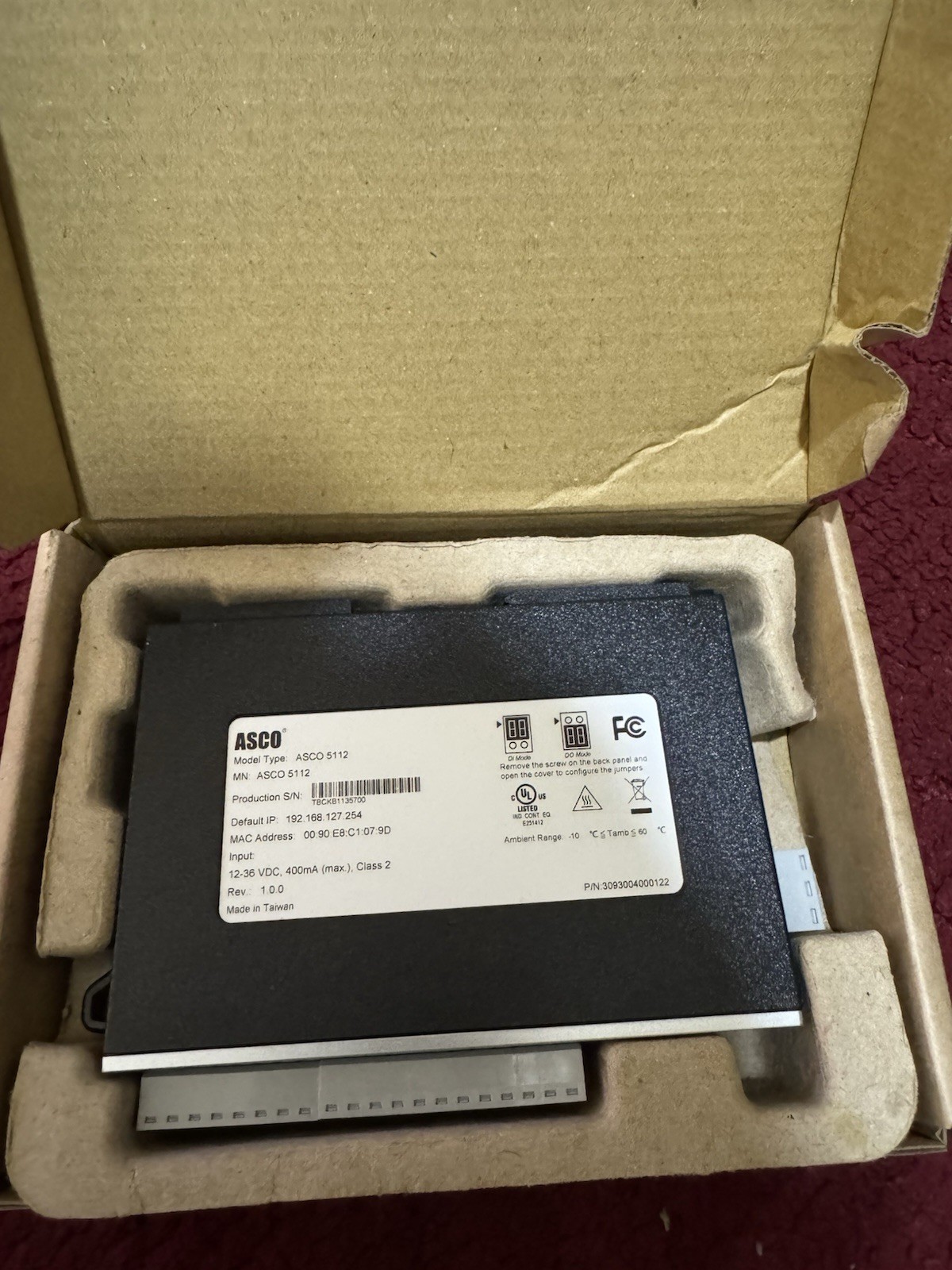ASCO 5112 2 Port Ethernet Module