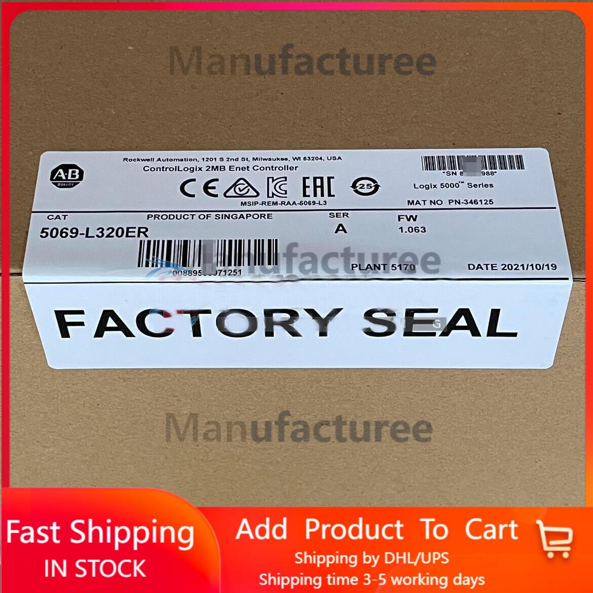 New Sealed ​Allen-Bradley 5069-L320ER CompactLogix 5000 2MB Enet Controller