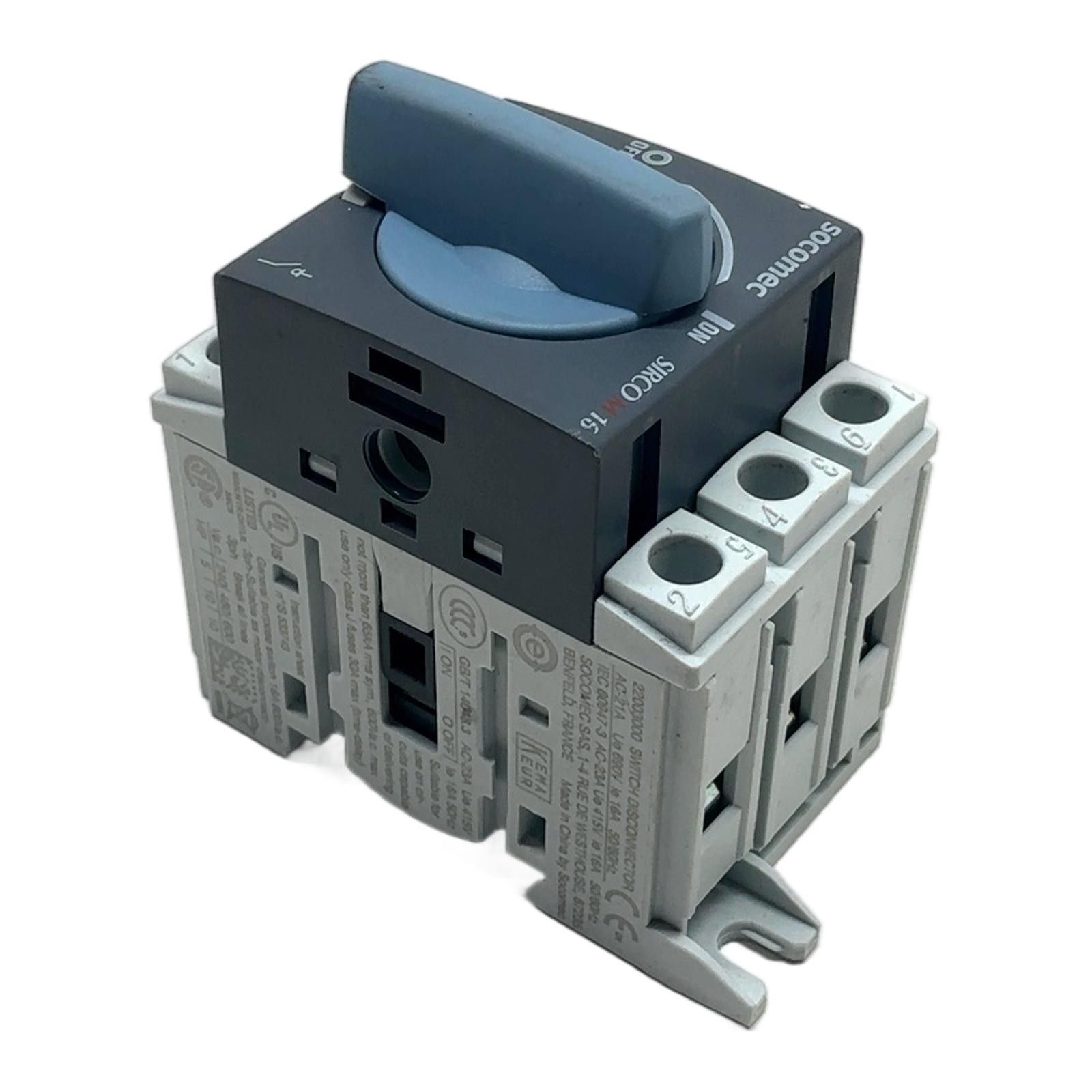 SIRCO M 22003000 SOCOMEC, Socomec Switch Disconnector 16A 3-Pole SIRCO M …….