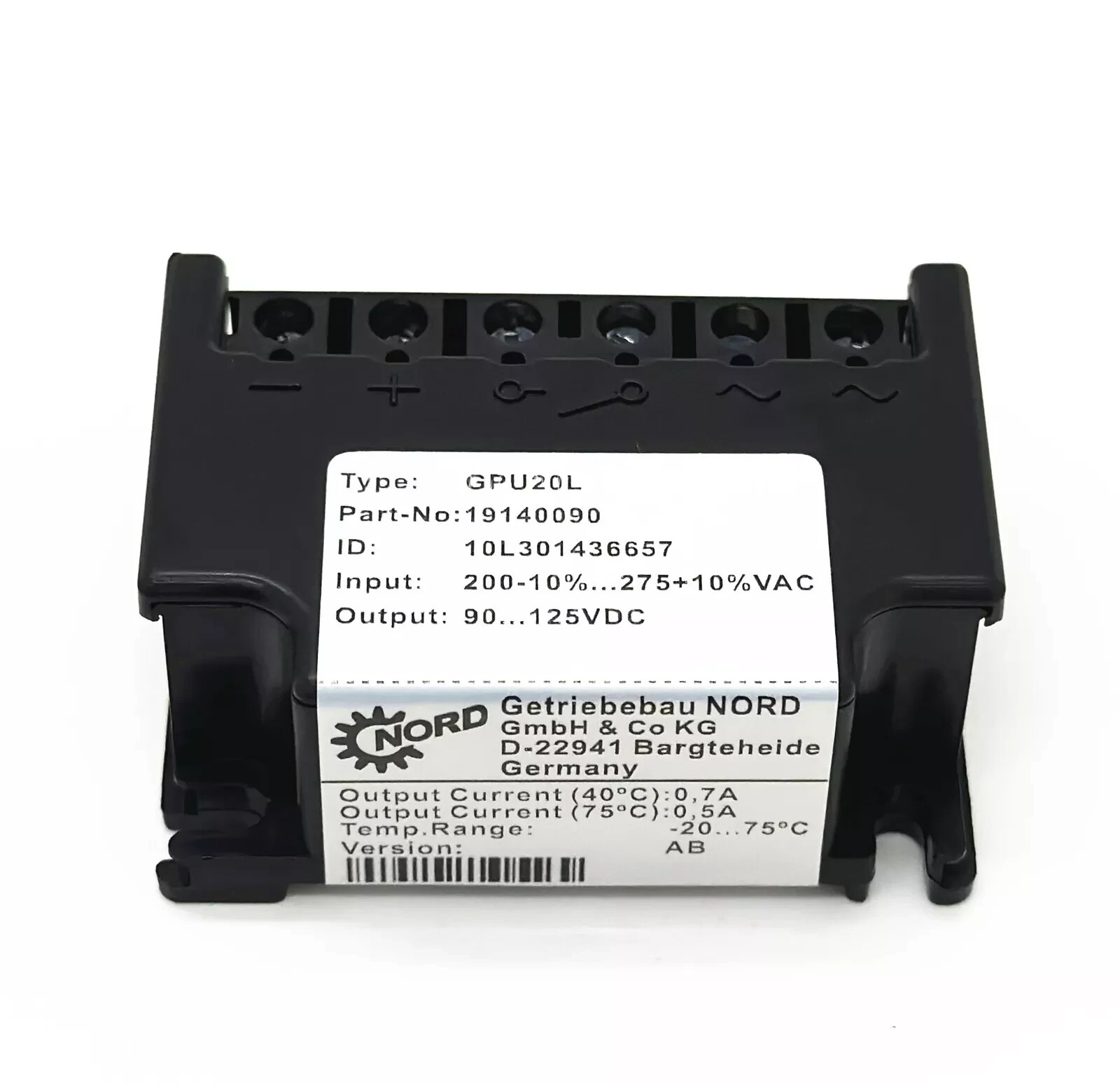 1X Motor Brake Rectifier module 191410090 GPU20L AC200-275V DC90-125V