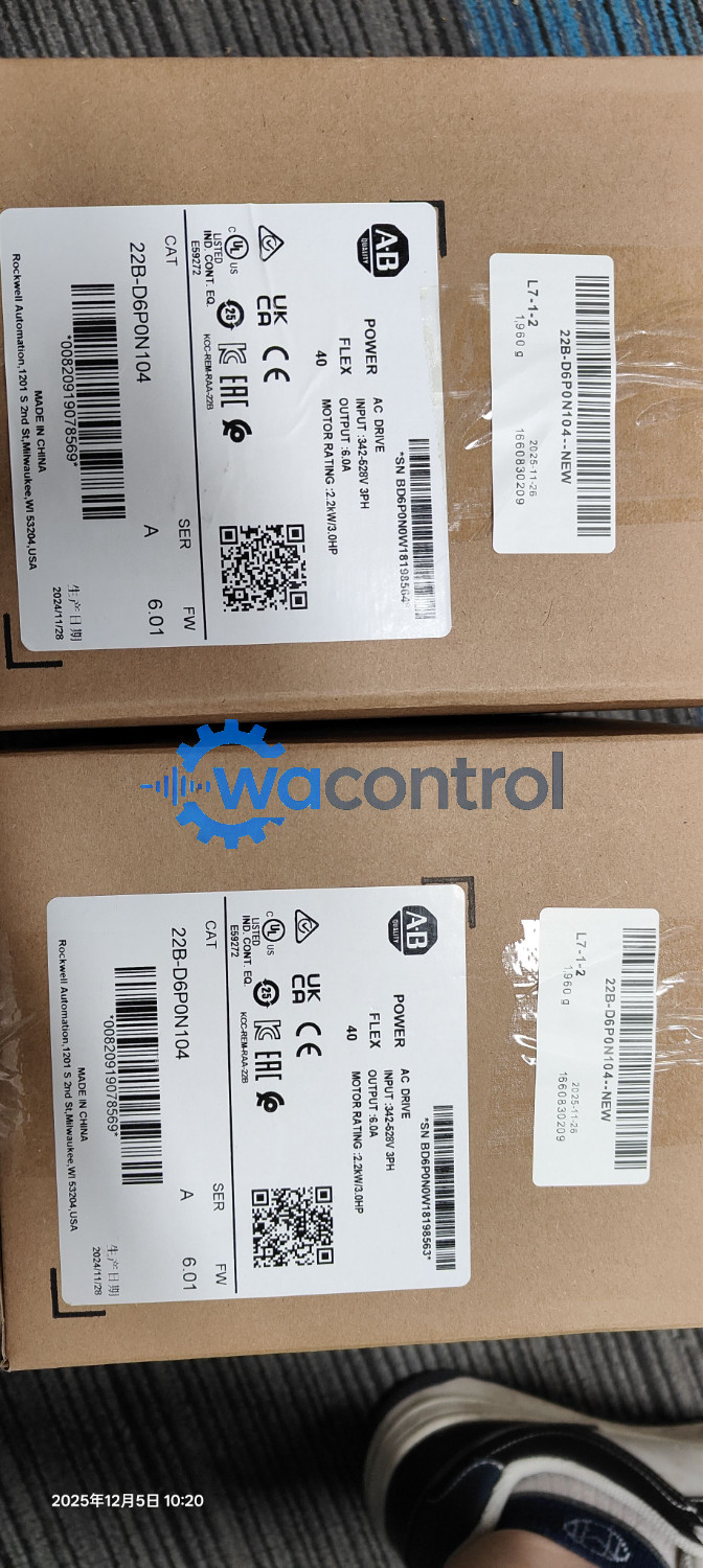 Allen-Bradley 22B-D6P0N104 PowerFlex 40 2.2KW/3.0HP AC Drive US Free Tax