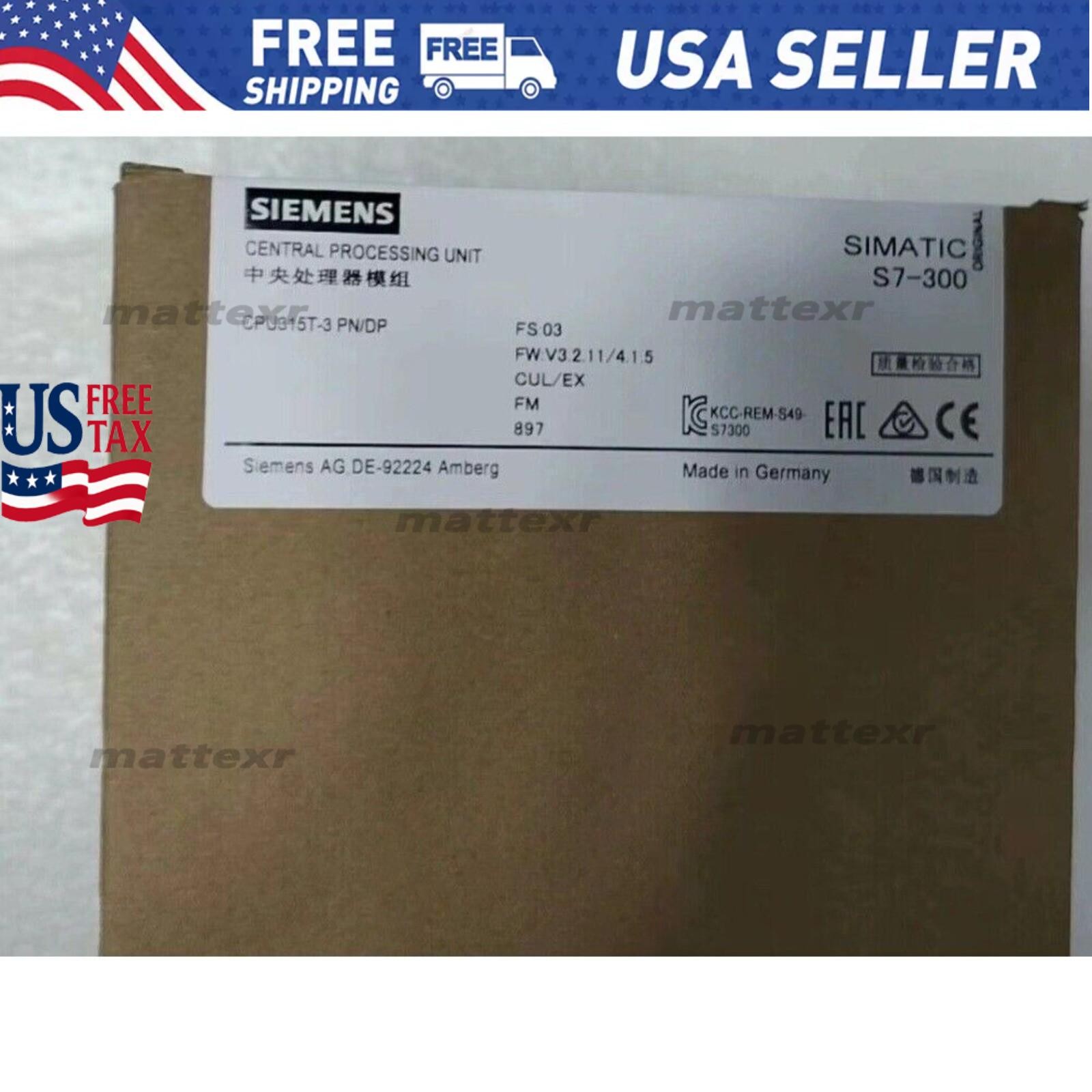 New Siemens 6ES7315-7TJ10-0AB0 S7-300 CPU 315T-3 PN/DP 6ES7 315-7TJ10-0AB0