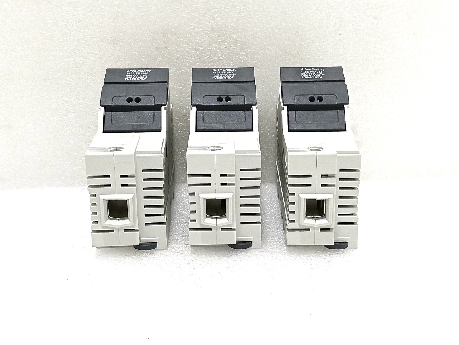 3x Allen Bradley 1492-FB1J60 60A 600V Fuse Holder White/Grey