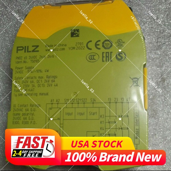 1pc New Pilz 750105 PNOZ s5 24VDC 2n/o 2n/o t Time Delay Safety Relay Module