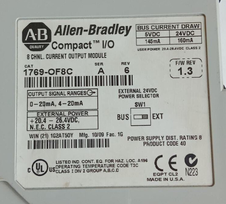 Allen-Bradley 1769-OF8C USED TESTED
