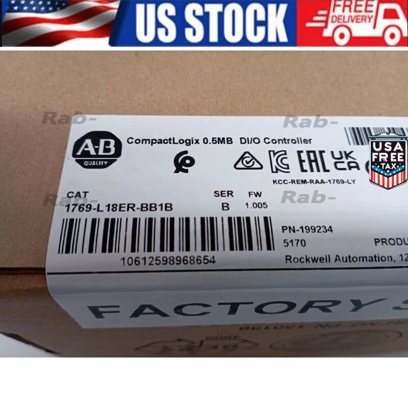 2022 New AB 1769-L18ER-BB1B CompactLogix 0.5MB DI/O Controller US Free Tax