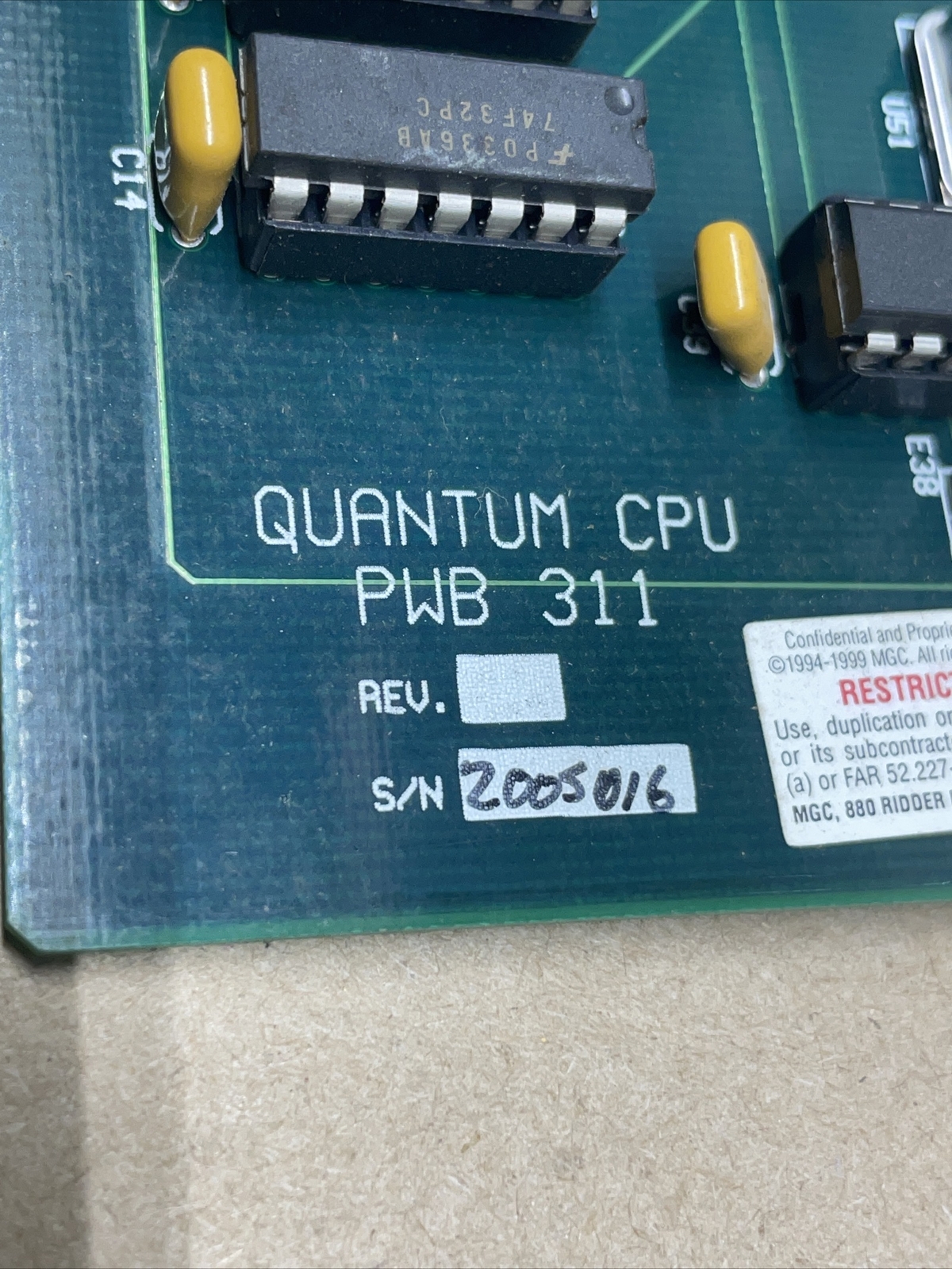 ASTEC INDUSTRIES PWB-311 Quantum CPU Board_GOOD TAKE-OUT!_WARRANTY_FAST SHIPPING
