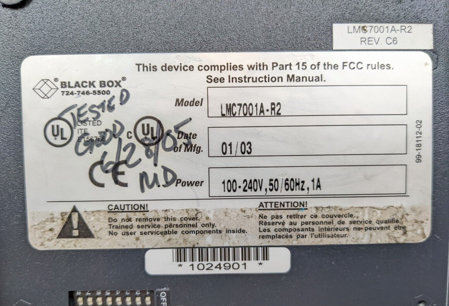 Black Box LMC7001A-R2 Compact Media Converter 10/100Mbps