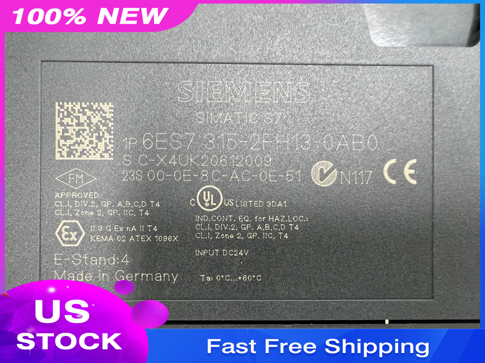 New Siemens 6ES7315-2FH13-0AB0 6ES7 315-2FH13-0AB0 SIMATIC CPU315F-2 PN/DP