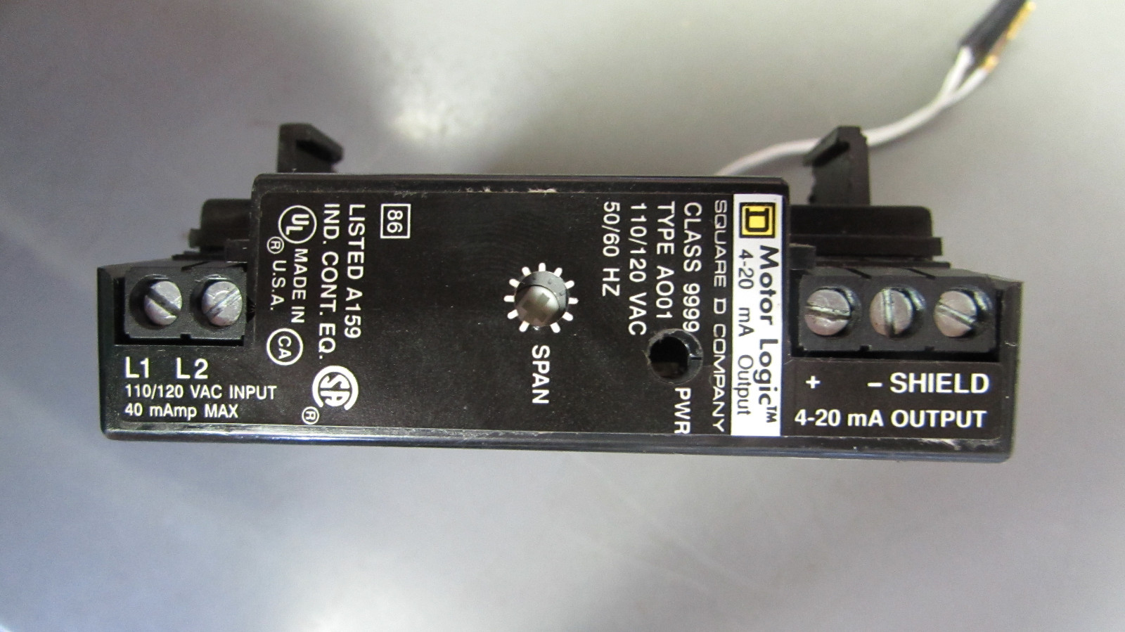 Square D Motor Logic 9999 AO01 Class 9999 Type AO01 Module