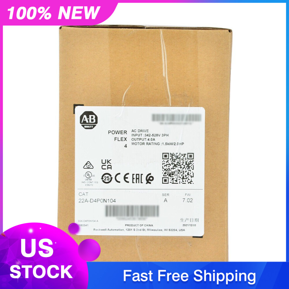 New Allen Bradley 22A-D4P0N104 AB 22AD4P0N104 PowerFlex 4 1.5 kW 2 HP AC Drive