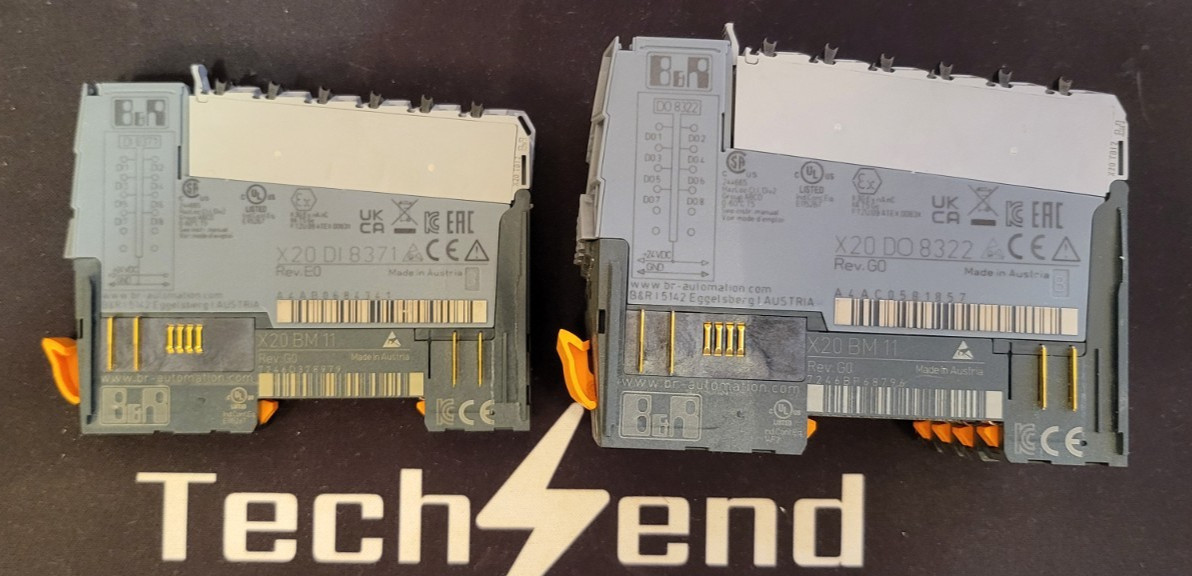 B&R Industrial Automation X20 PLC System Lot: X20BC0083, X20DI8371, X20DO8322 &