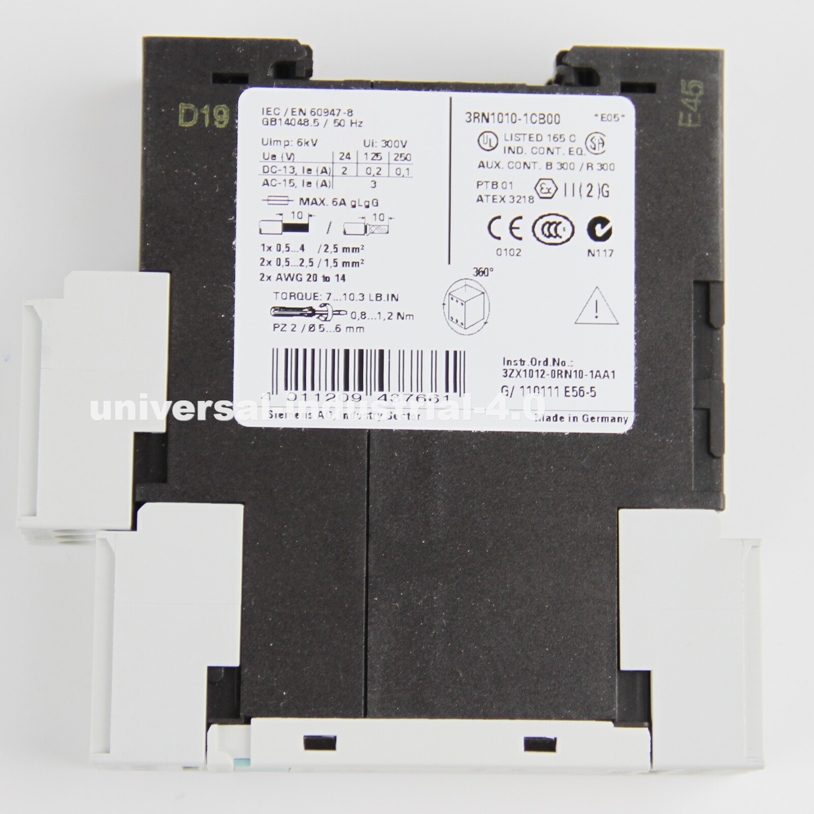 SIEMENS 3RN1010-1CB00 PLC STANDARD UNIT AUTO THERMISTOR MOTOR PROTECTION 24V NEW
