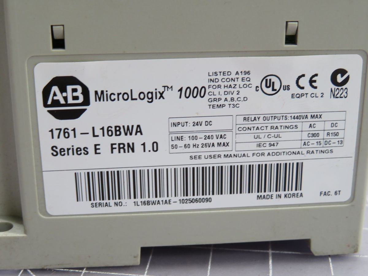 ALLEN BRADLEY 1761-L16BWA CONTROLLER T247814
