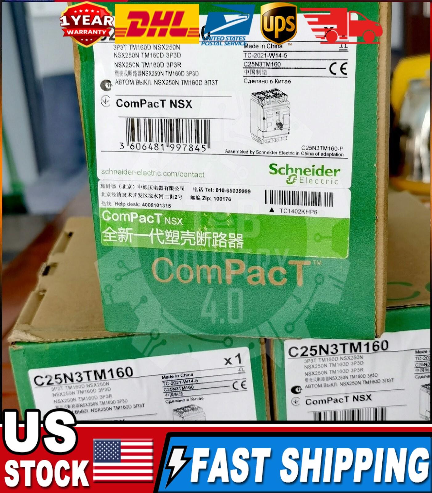 C25N3TM160 brand new Schneider molded case circuit breaker, free shipping