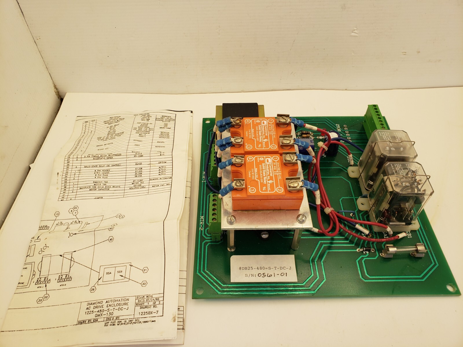 DIAMOND AUTOMATION DB25-480=S-T-DC-J MOTOR DRIVE BOARD