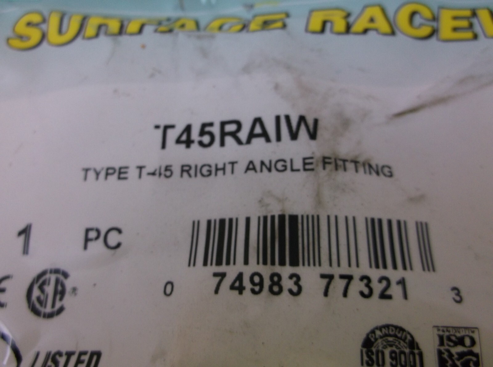 PANDUIT, T45RAIW, RIGHT ANGLE FITTING, F0725