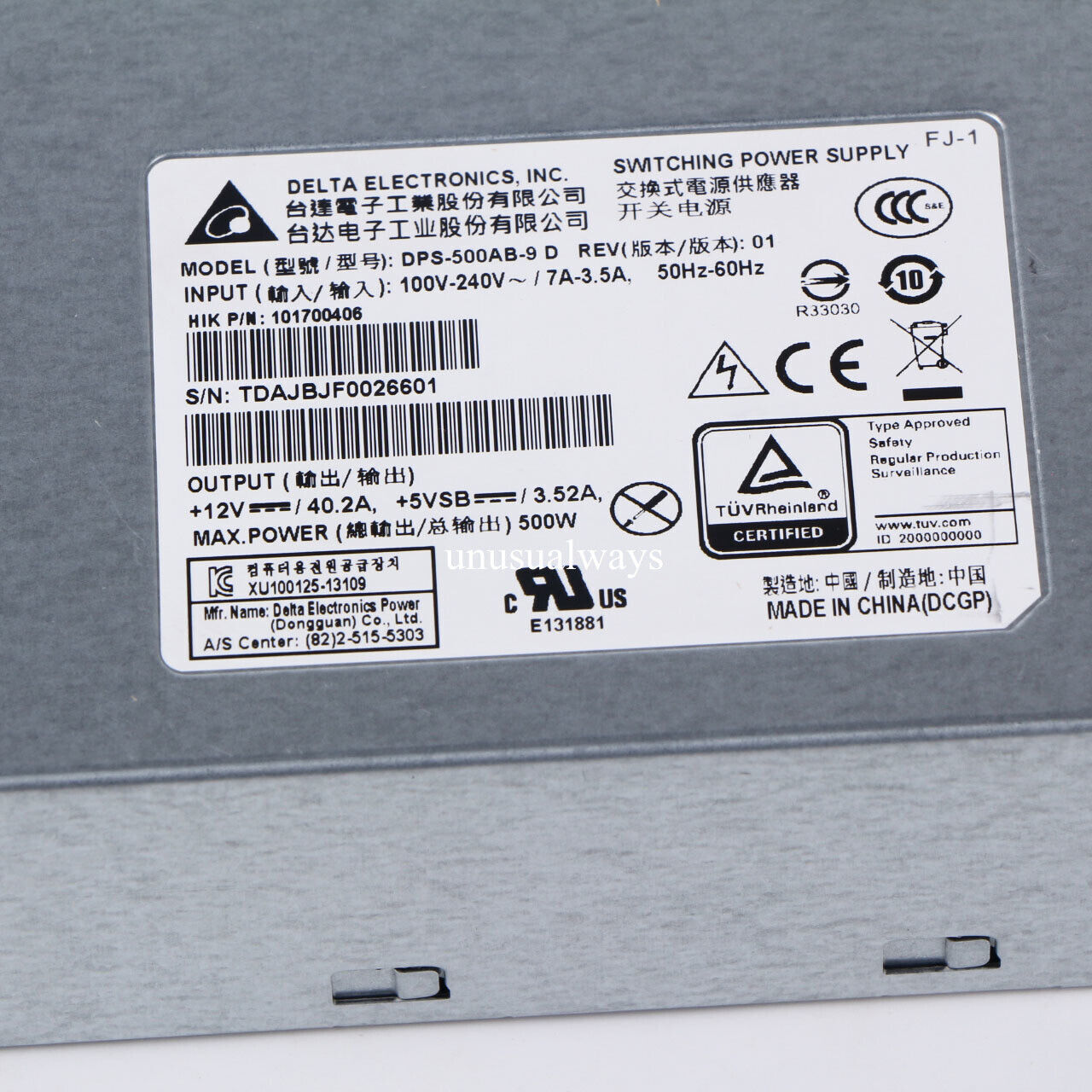 1 Pc. New For ，DPS-500AB-9D 100-240V 500W Redundant Power Supply