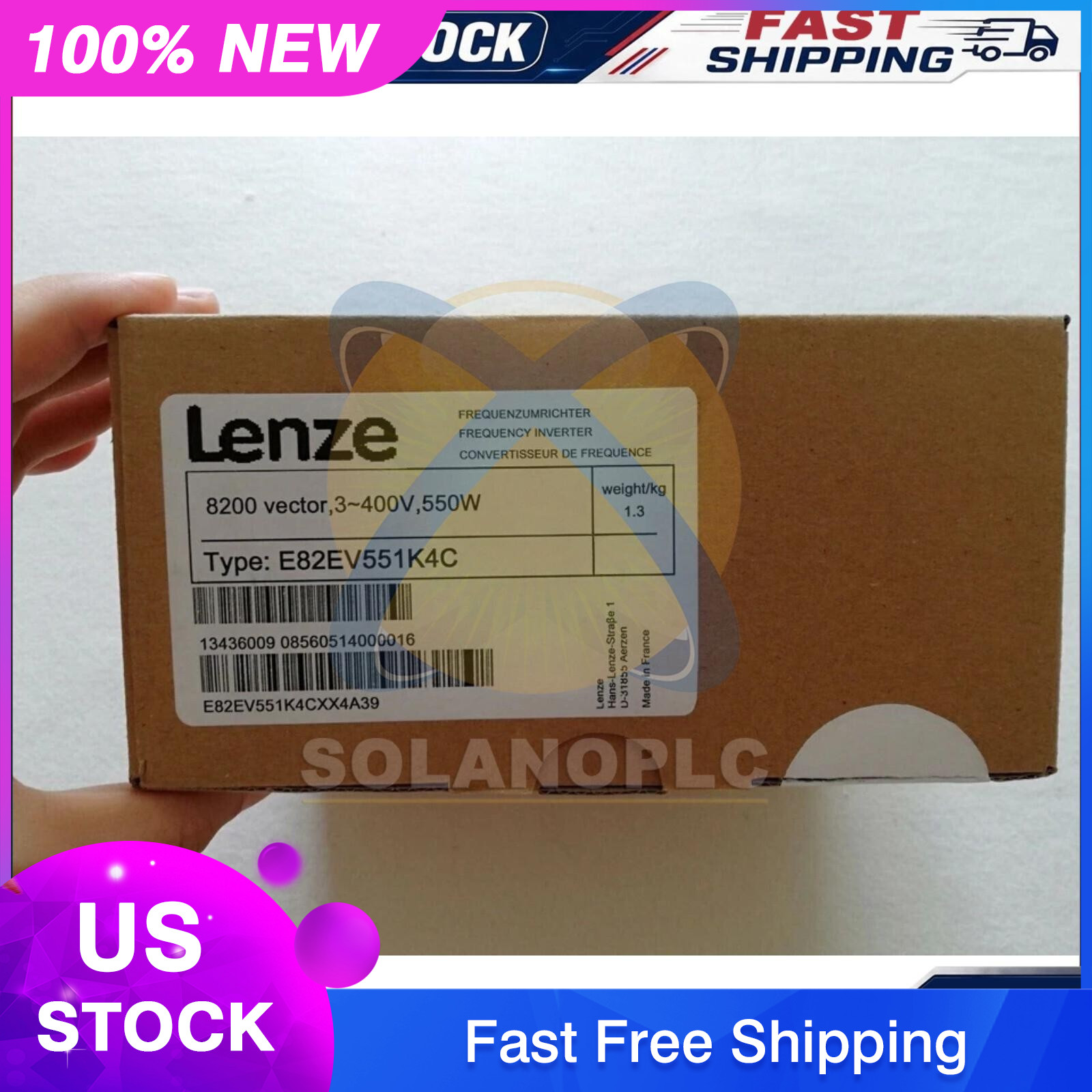 NEW LENZE E82EV551K4C NEW LENZE E82EV551_4C Inverter 8200 Vector 0.55kW
