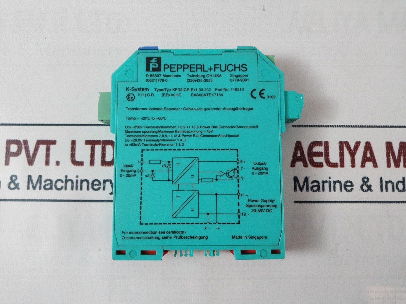 PEPPERL+FUCHS KFD2-CR-EX1.30-200 Transmitter Supply Isolator Repeater 0-2mA