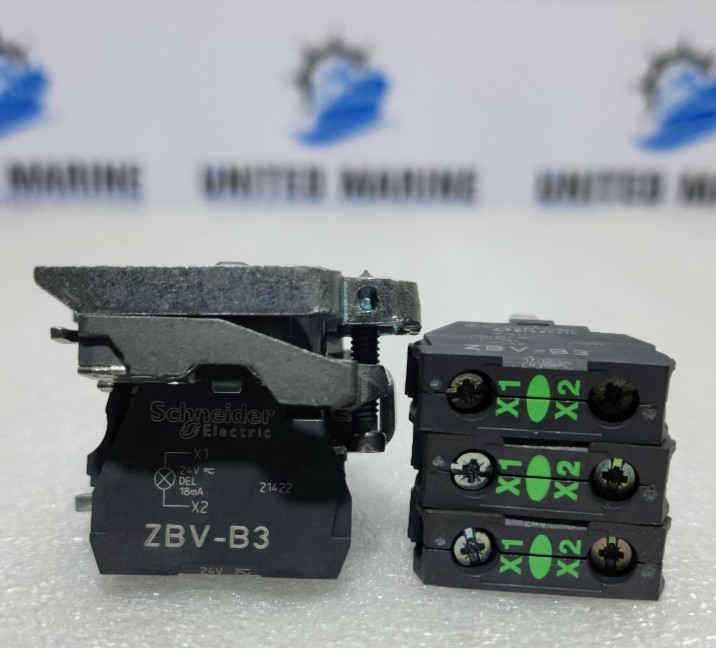 [LOT OF 5] Schneider Electric ZBV-B3 Light Block With 2 Base 24V AC/DC