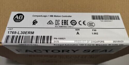 NEW Factory Sealed AB 1769-L30ERM CompactLogix 1 MB Motion Controller 1769L30ERM
