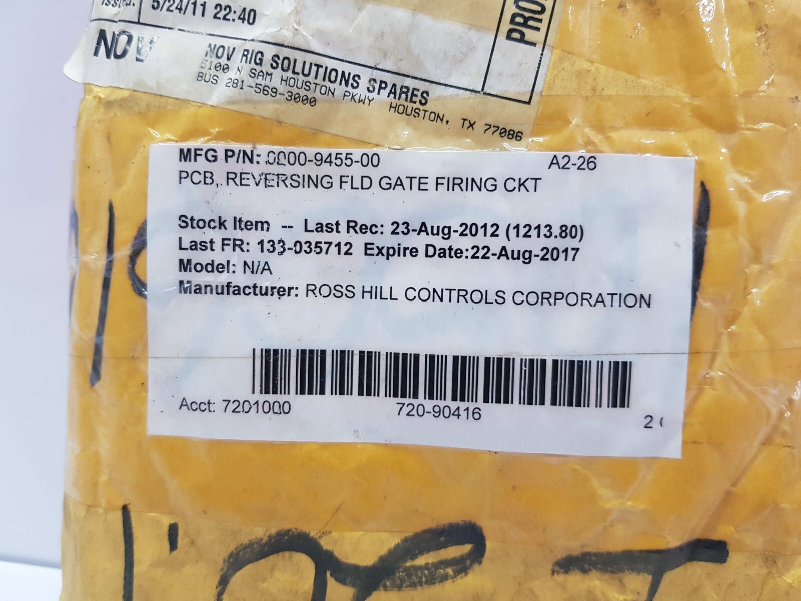 ANSALDO ROSS HILL 0000-9456-00 REVERSING FIELD GATE CIRCUIT BOARD 10506167-001