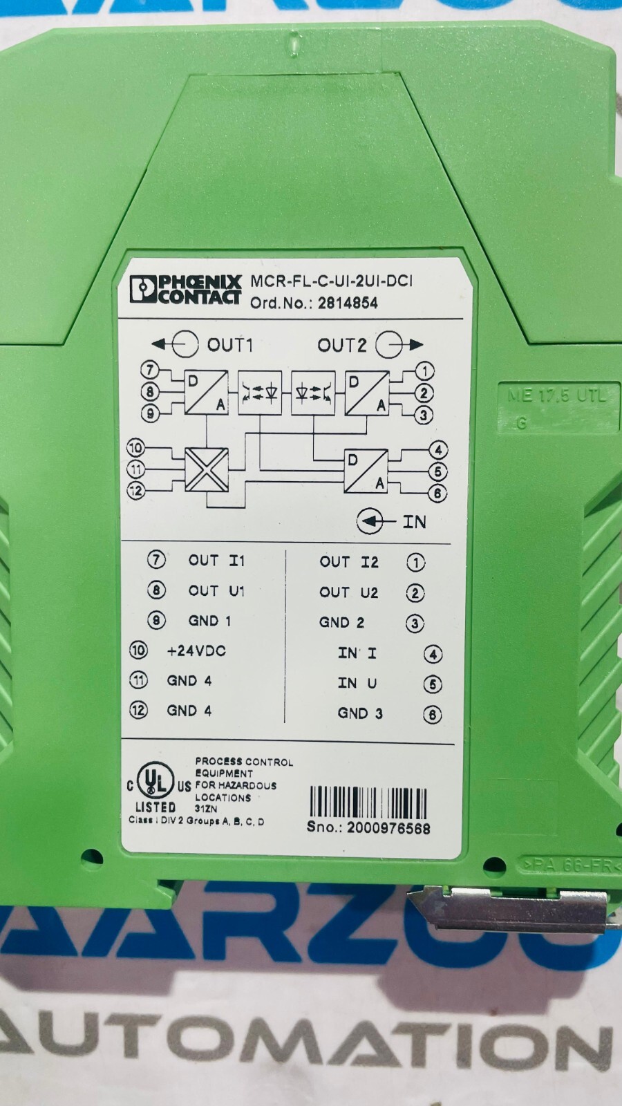 PHOENIX CONTACT 2814867 MCR-FL-C-UI-2UI-DCI-NC SIGNAL CONDITIONER