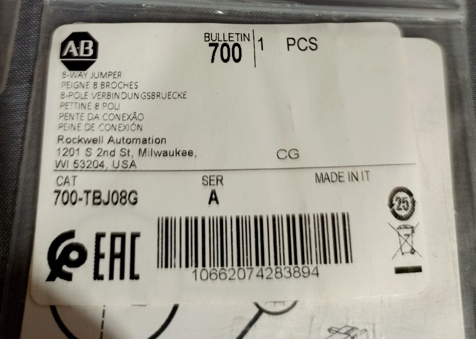 Lot Of 5 Allen Bradley 700-TBJ08G Ser A