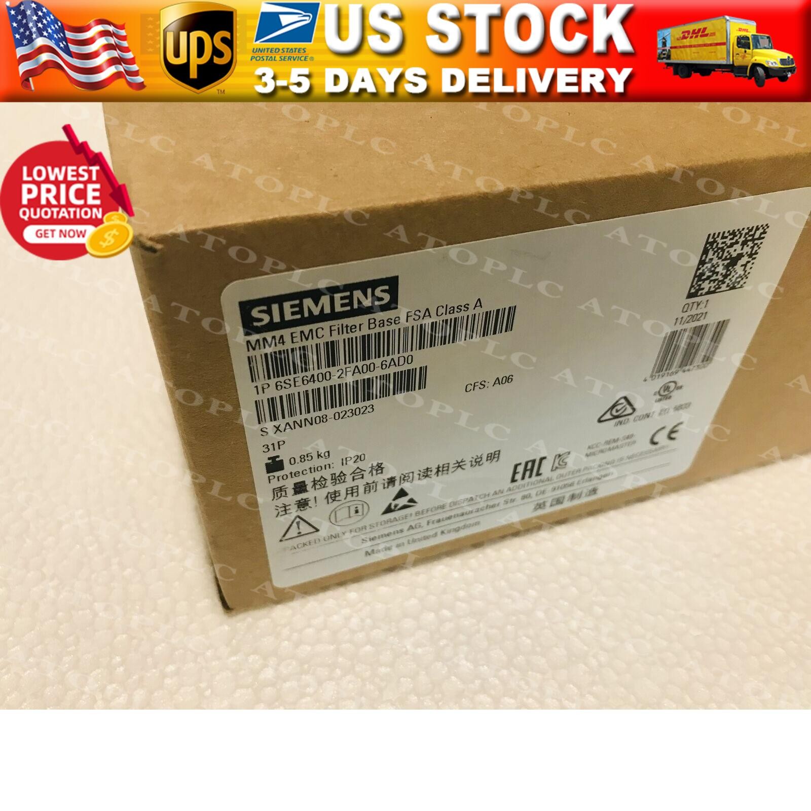 New Siemens MICROMASTER 4 EMC filter 6SE6400-2FA00-6AD0 6SE6 400-2FA00-6AD0