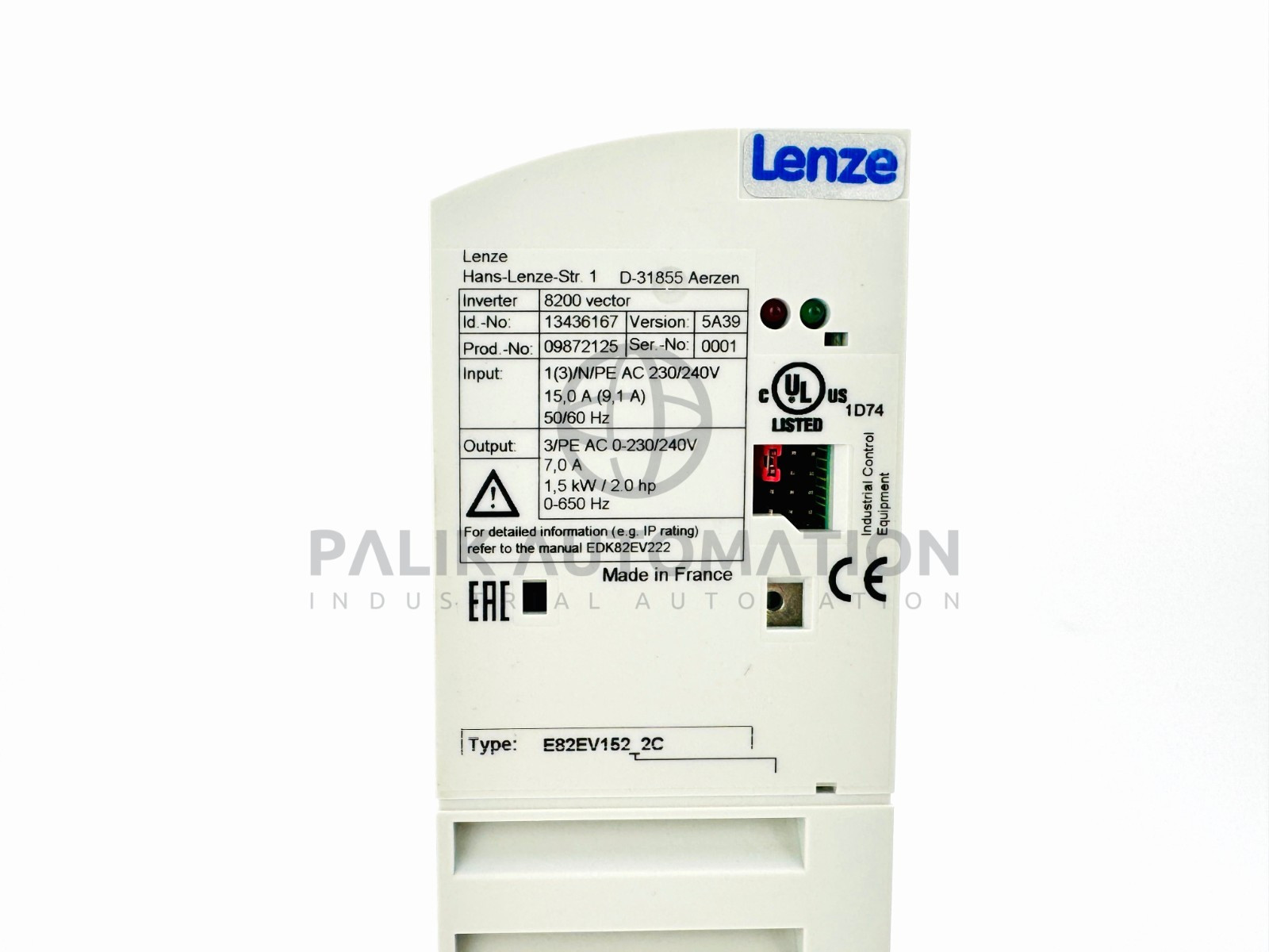 LENZE E82EV152K2C 8200 Vector series 13436167 1.5kW E82EV152_2C 5A39 NEW