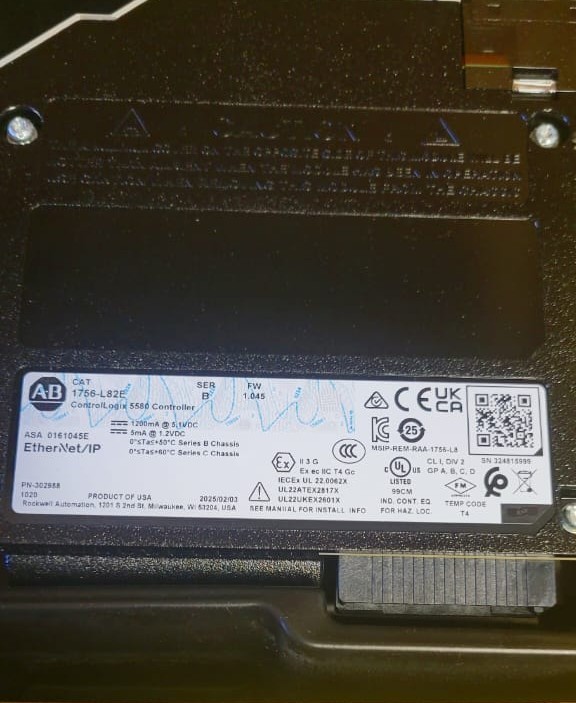 Surplus Open Box Allen Bradley 1756-L82E Ser B ControlLogix 5580 5MB Controller