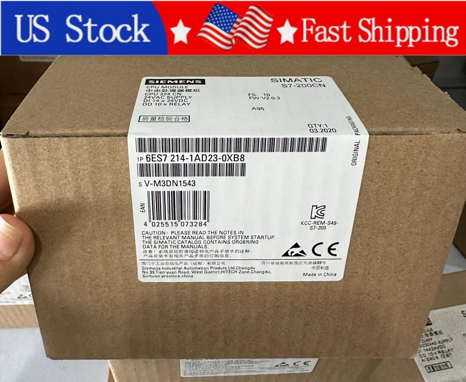 6ES7 214-1AD23-0XB8 1PCS Brand New Siemens 6ES7214-1AD23-0XB8 Fast shipping