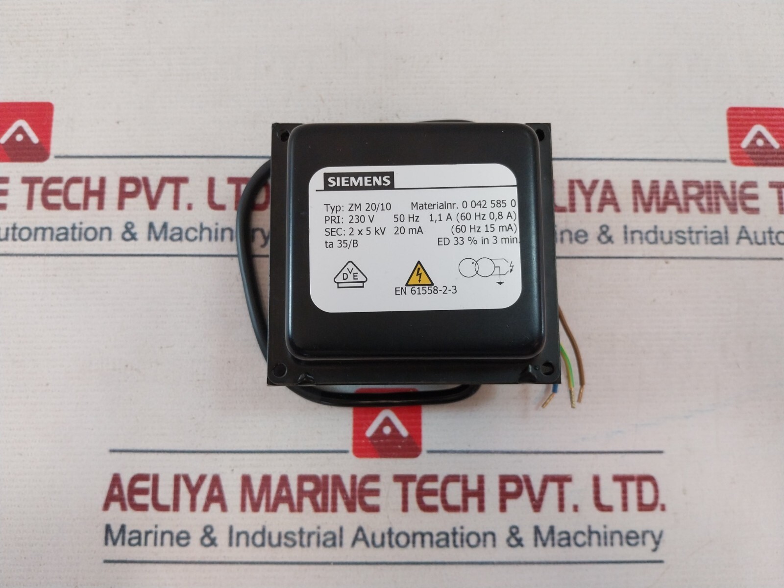 Siemens ZM 20/10 Ignition Transformer Single Phase