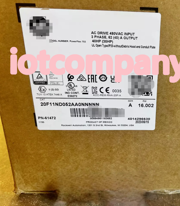 20F11ND052AA0NNNNN PowerFlex Air Cooled 753 AC Drive 20F11ND052AA0NNNNN