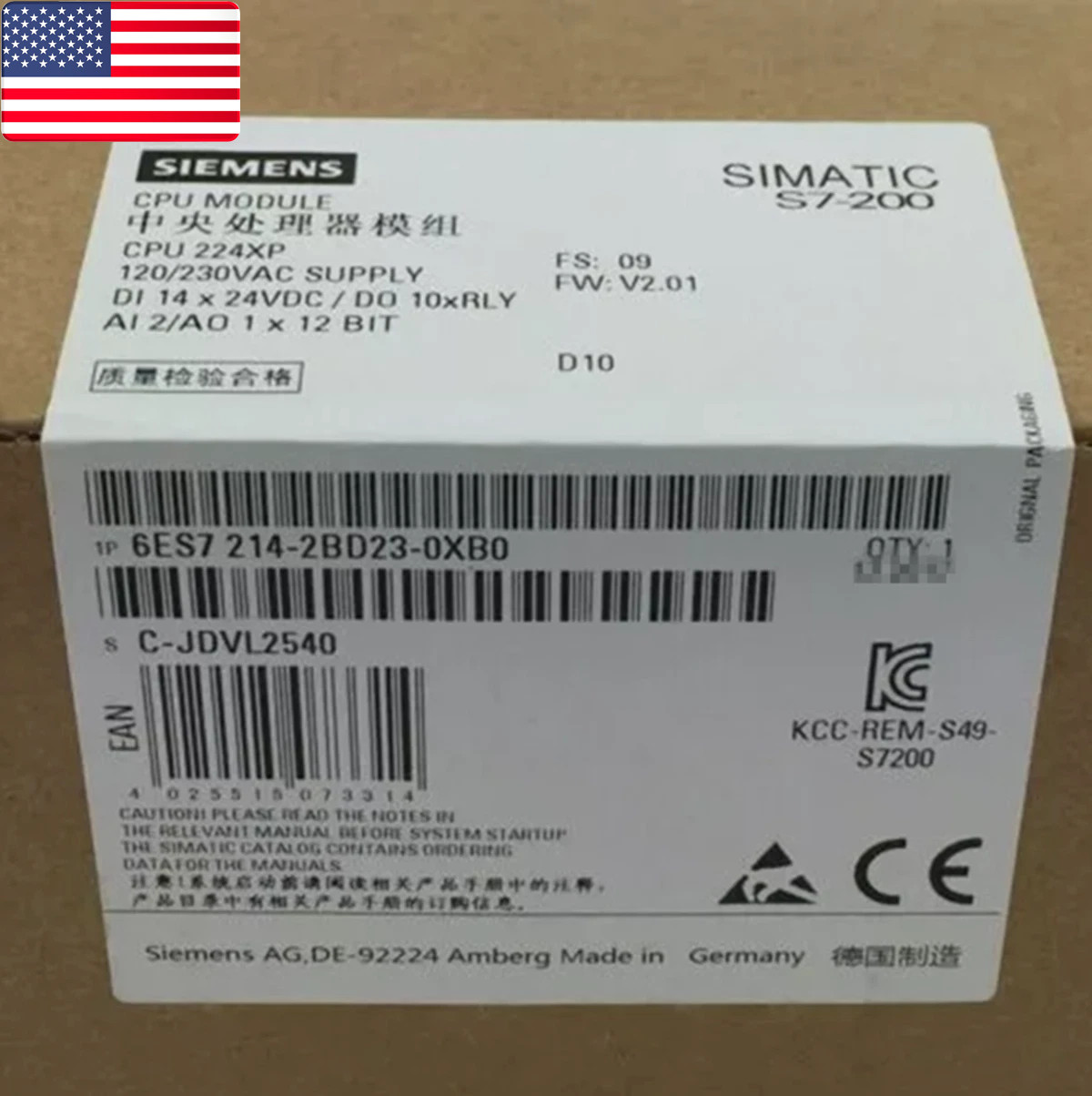 NEW SIEMENS 6ES7214-2BD23-0XB0 6ES7 214-2BD23-0XB0 PLC MODULE- US Stock