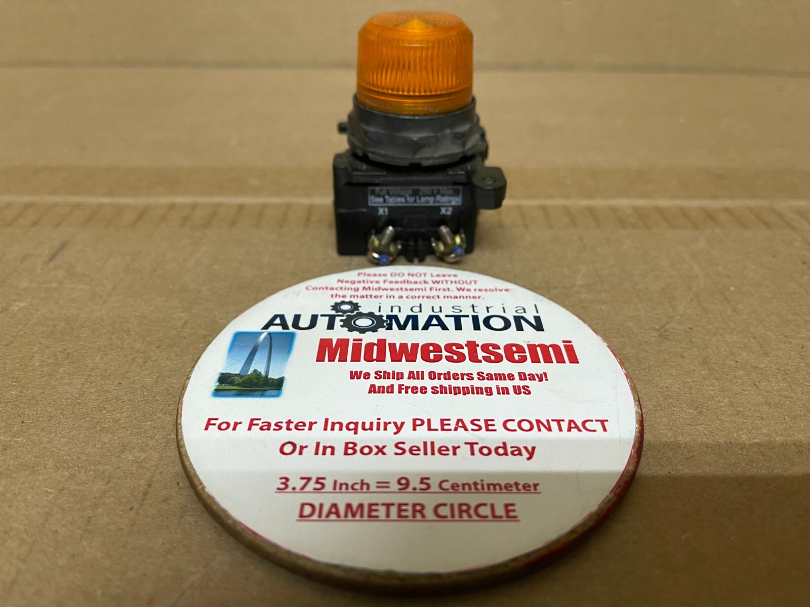 CUTLER HAMMER 10250T/91000T AMBER INDICATOR ILLUMINATED PILOT LIGHT SHIPSSAMEDAY