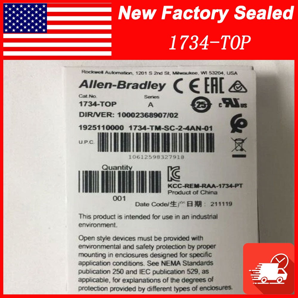 New 2023 Allen-Bradley 1734-TOP Ser A POINT I/O One-piece Terminal Base 1734TOP