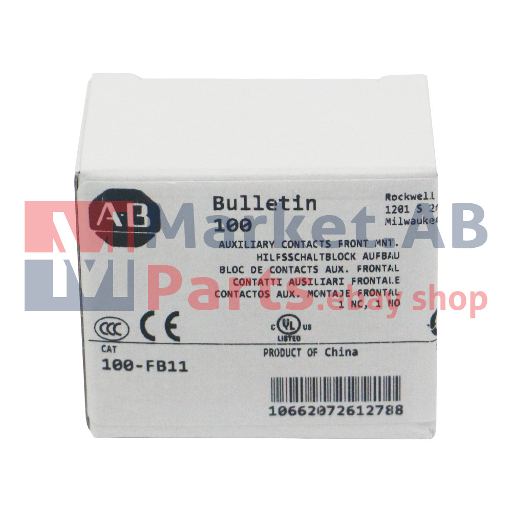 New Allen-Bradley 100-FB11 Auxiliary Contact Block Front Mounting AB 100FB11