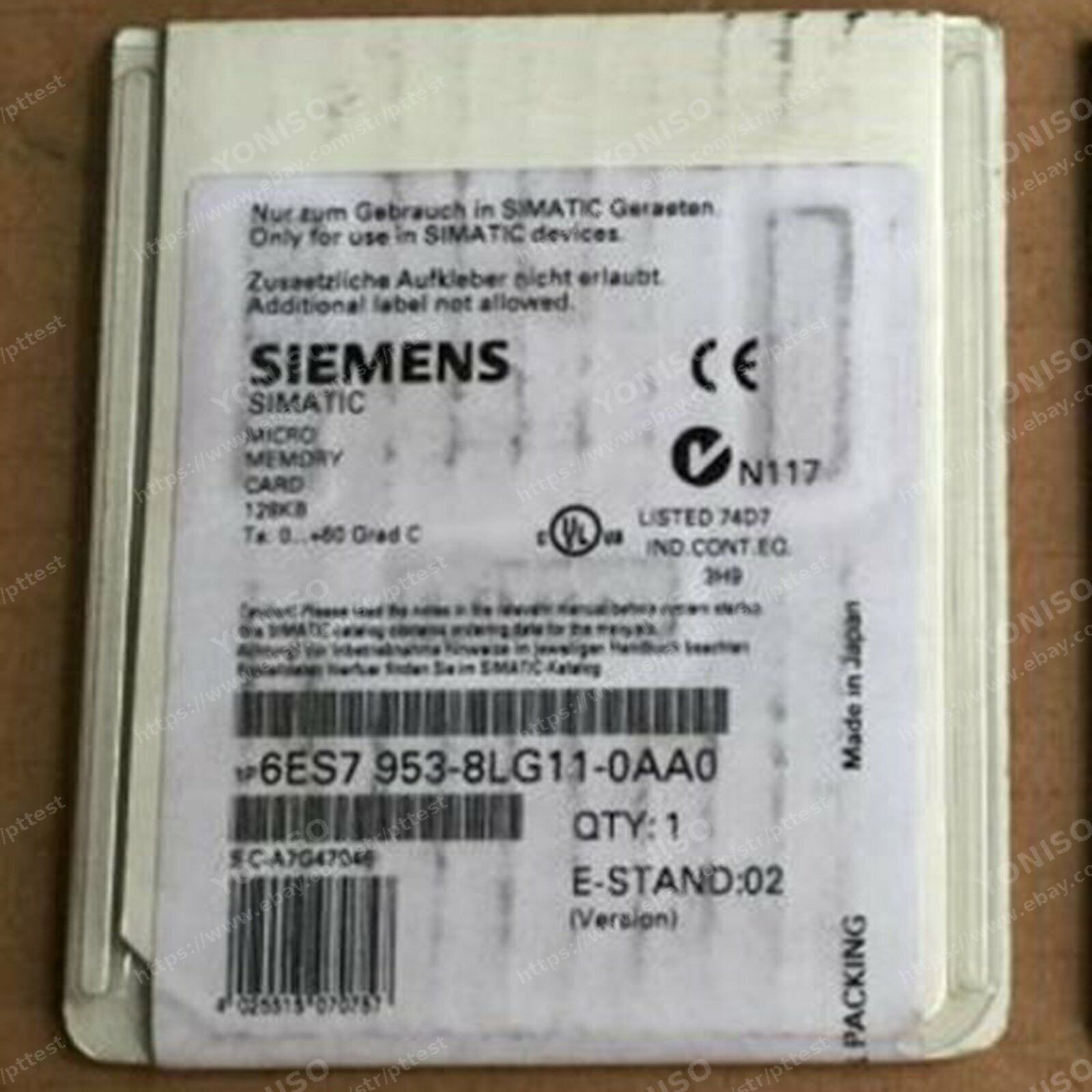 6ES7 953-8LG11-0AA0 SIEMENS 6ES7953-8LG11-0AA0 MEMORY CARD F S7-300C7ET 200S#/lh