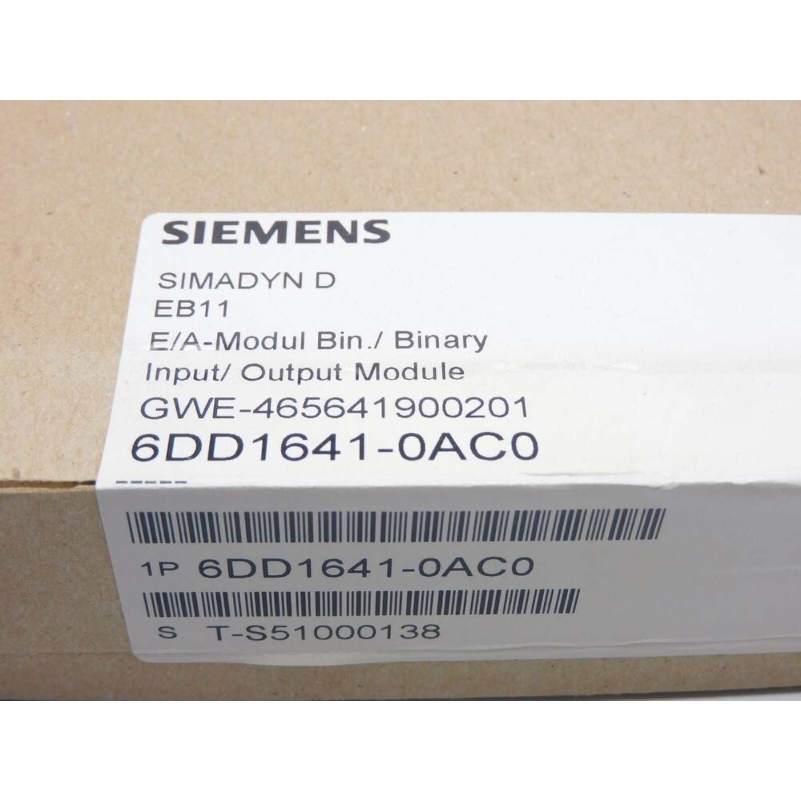 6DD1641-0AC0 New Siemens 6DD1 641-0AC0 SIMADYN D BINARY INPUT/OUTPUT MODULE