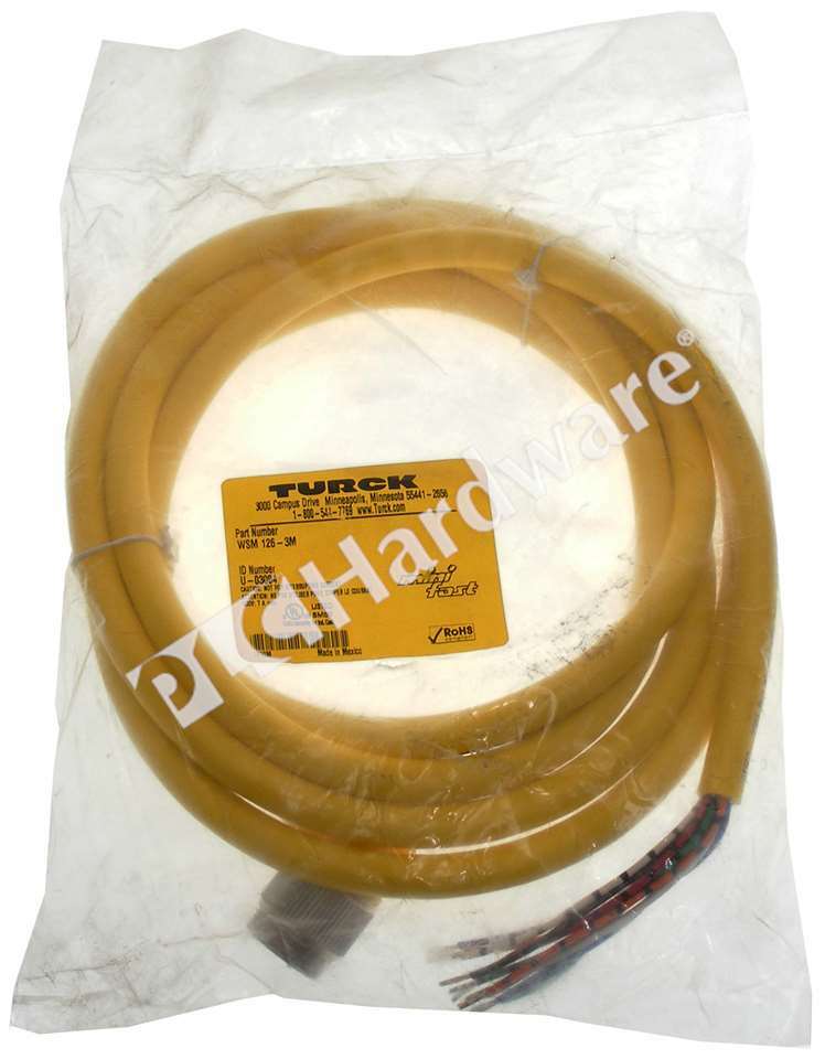 New Sealed Turck WSM 126-3M U-03084 Actuator and Sensor Cordset 3m Right QTY