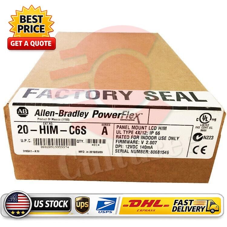 New Sealed AB 20-HIM-C6S PFlex 20 IP66-UL NemaType 4X-12 20HIMC6S US Free Tax
